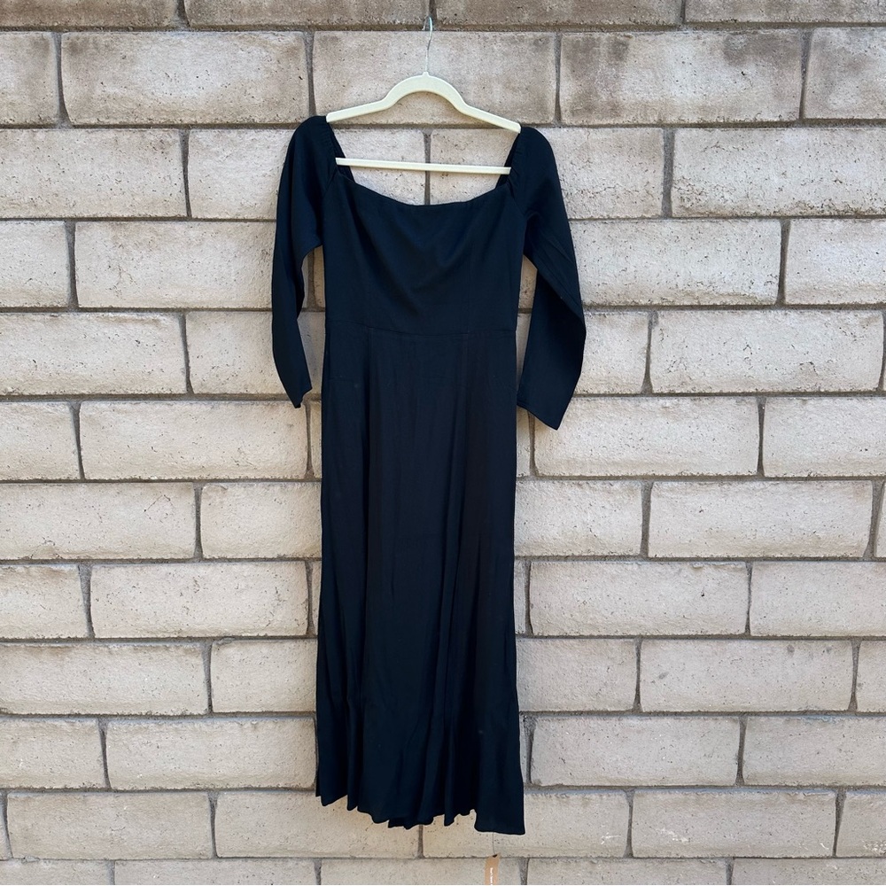 Reformation Black Long Sleeve Dress